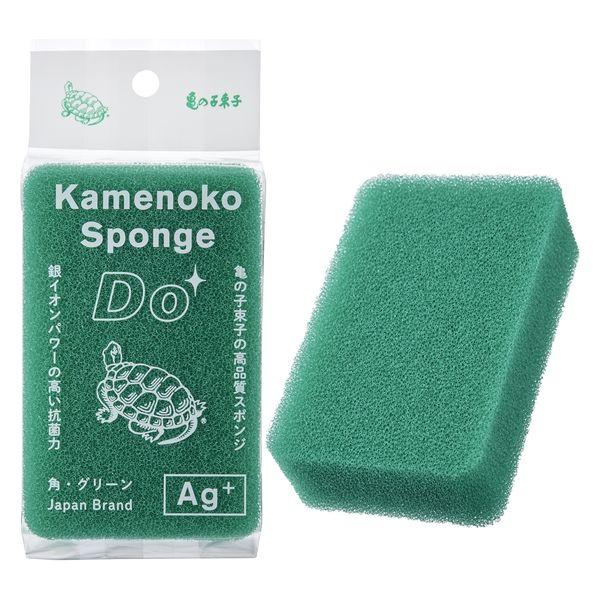 亀の子スポンジ DO 高品質 角型 キッチンスポンジ 抗菌加工 グリーン 1個 亀の子束子西尾商店