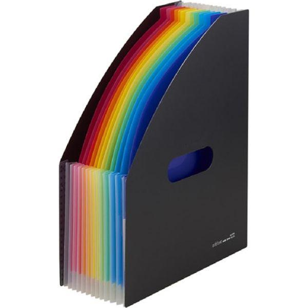 セキセイ アドワン レインボードキュメントスタンド ブラック A4ワイドタテ 12仕切り13ポケット AD-2701-60 1冊