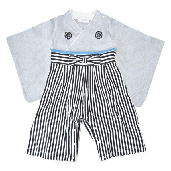 【アウトレット】Aenak（アエナック）男児袴ロンパース グレー 80cm 1着 ROK