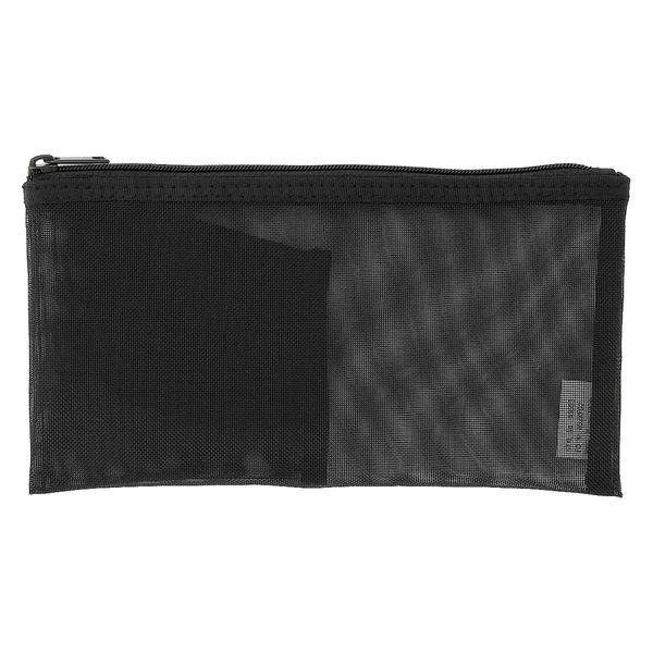 無印良品 ナイロンメッシュペンケース ポケット付き 約8×17cm 黒 良品計画