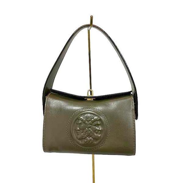 美品☆　フェンディ　ミニ　ハンドバッグ　ギリシャモチーフ　ロゴ金具 中古】FENDI フェンディ ヴィンテージ ギリシャモチーフ ターンロック
