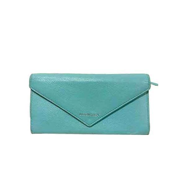 バレンシアガ BALENCIAGA ペーパー 二つ折り長財布 財布 レザー レディース グレー系 499207 【中古】 BALENCIAGA - バレンシアガ BALENCIAGA ペーパー 二つ折り長財布 財布