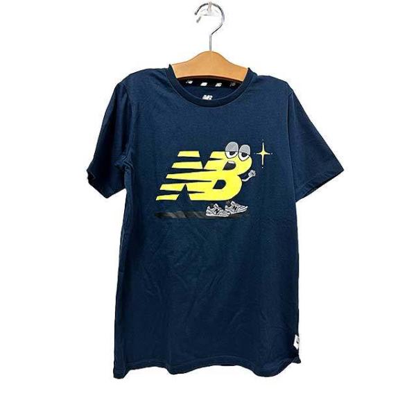 【中古】new balance ニューバランス 子供服 キッズ トップス Tシャツ 半袖 ネイビー 150cm