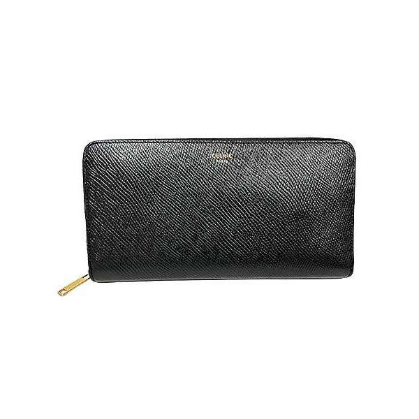 【中古】CELINE　セリーヌ ラウンドファスナー 長財布 ラージ ジップドウォレット ブラック ゴールド金具＿S10＿s-0212-r10 CELINE（セリーヌ） 【中古】CELINE ラウンドファスナー 長財布 ラージ