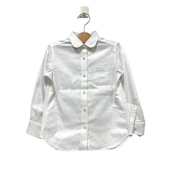 ファミリア Familiar 女児ブラウス　長袖　120 新品未使用 中古】familiar ファミリア シャツ 120cm ホワイト 綿100％ 長袖