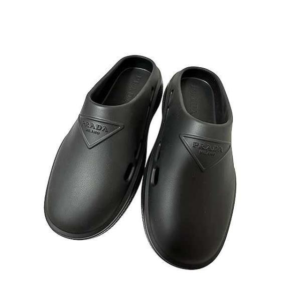 【中古】PRADA　プラダ　靴　レディース　サイズ36　ロゴ フォーム ラバー ミュール サンダル