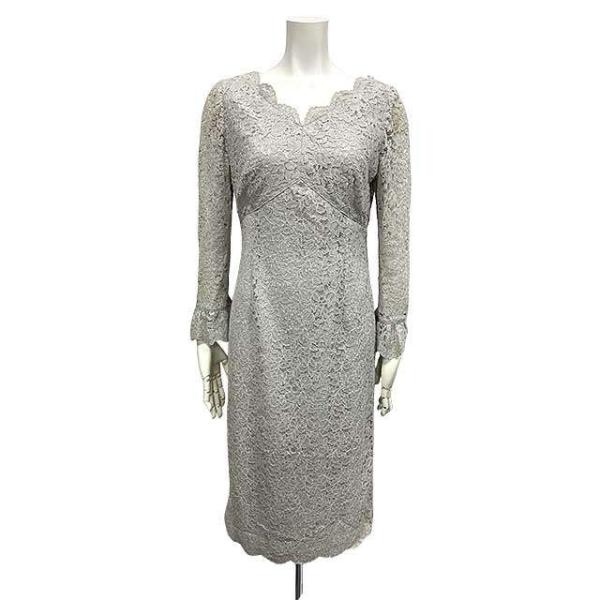 【中古】MISS ASHIDA　ミスアシダ　ワンピース　レディース　グレー　7号　Sサイズ　レースワンピース