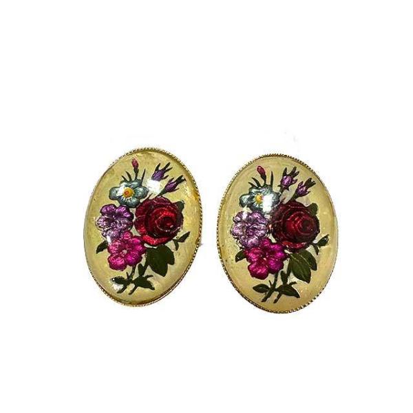 【中古】BEAMS　ビームス　花デザイン　レジンアクセサリー　イヤリング