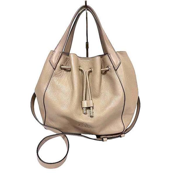 【中古】MICHAEL KORS（マイケルコース）ショルダーバッグ　ベージュ　本革　2WAYバッグ