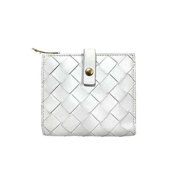 【中古】BOTTEGA VENETA ボッテガ・ヴェネタ 小物 財布 二つ折り イントレチャート レディース レザー