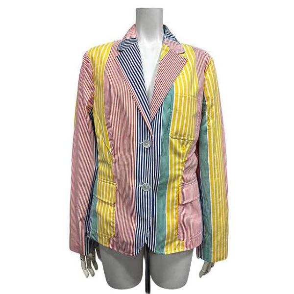 【中古】RALPH LAUREN ラルフローレン ジャケット ストライプ サイズ5F レディース コットン