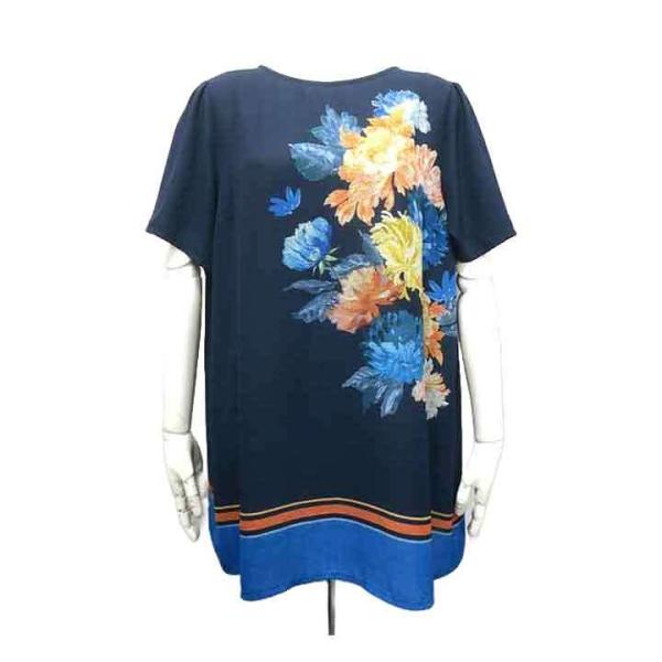 leilian - 【未使用】【新古品】Leilian  レリアン　ブラウス　ネイビー　13＋号　半袖ブラウス　春夏S28＿s-0514-r28 Leilian 【未使用】【新古品】Leilian レリアン ブラウス