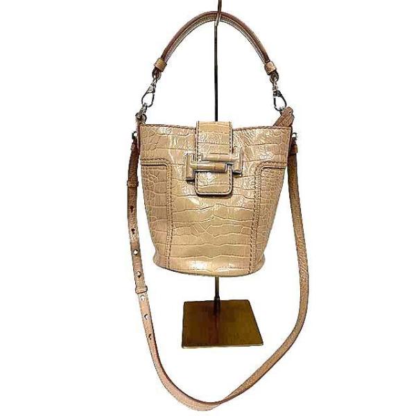 TOD'S（トッズ） 【中古】TOD'S バッグ ショルダー ダブルT クロコ型