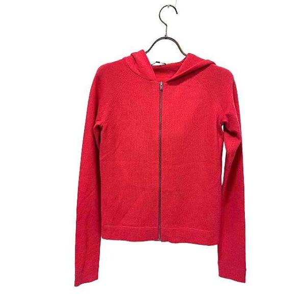 【中古】theory　セオリー　ニットパーカー　朱色　Sサイズ　カシミヤ100％　秋冬＿s-1152-r23