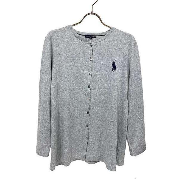 【中古】RALPH LAUREN ラルフローレン トップス カーディガン サイズL レディース グレー