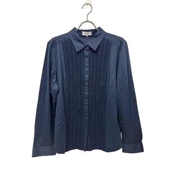 【中古】Aylesbury　アリスバーリー　トップス　ネイビー　カットソー　Lサイズ　11号　綿100％＿s-1178-r23