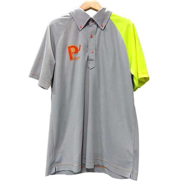 【中古】P MAS GOLF　ピーマスゴルフ　メンズ　春夏　グレー系　Lサイズ　ゴルフウェア　スポーツ