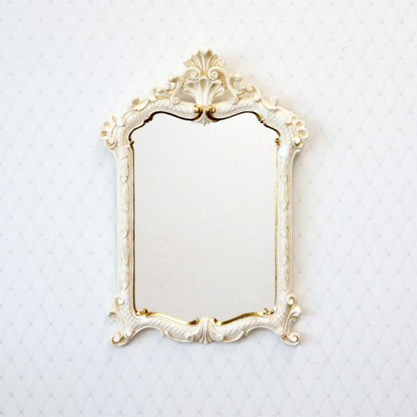 イタリア ミラー ゴールド リボン 楕円 ロココ 鏡 イサス C493G