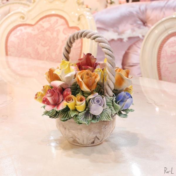 陶花 花かご カラフル イタリア製 置物 Rej4 A856 通販でクリスマス