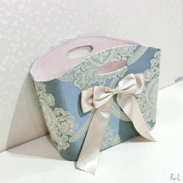 アクアフラワー スリッパラック スクエア小物入れ 収納ケースリボン オペラブルーre Scoutll Org Uk