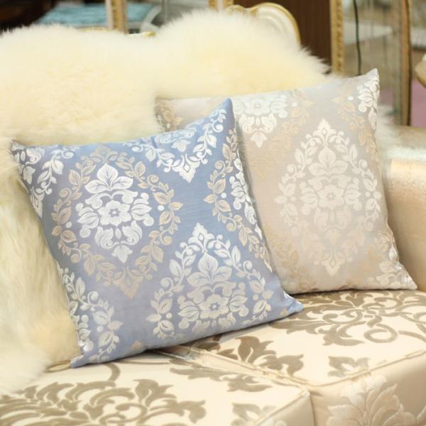 クッション グレー ブルー 2色より選択可 北欧 おしゃれ 姫系 可愛い かわいい 正方形 座布団