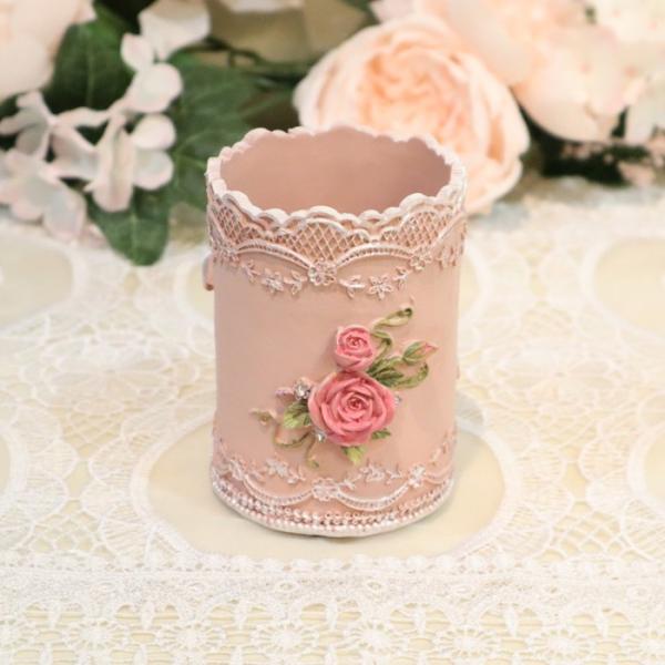 プリンセスローズシリーズ ペンスタンド ピンク ペン立て おしゃれ かわいい 海外並行輸入正規品 メイク用品立て Relcd 16a マルチスタンド エレガント ペンホルダー