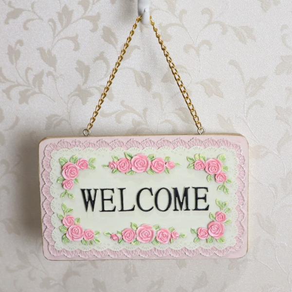 ウェルカムプレート スイートローズ アクセサリー 玄関 インテリア ウェルカムボード ドアプレート ドア ドア飾り Rego 960we
