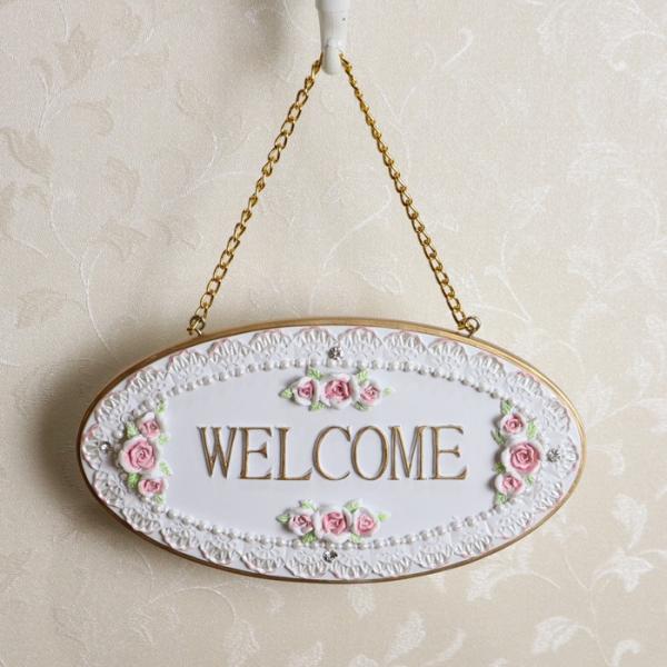 ウェルカムプレート ホワイトプリンセス アクセサリー 玄関 インテリア ウェルカムボード ドアプレート ドア ドア飾り Rego 17we
