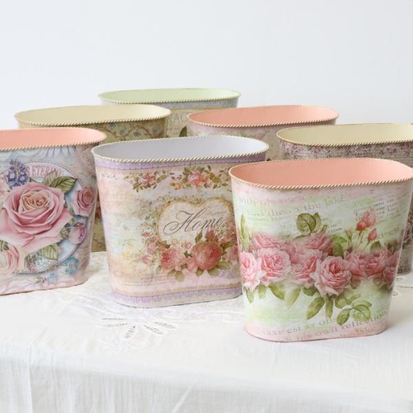 ローズ柄 メタル マルチボックス マガジンラック ダストボックス 花柄 薔薇 ローズ 小物入れ おしゃれ かわいい 金属 輸入雑貨 Reffa 137