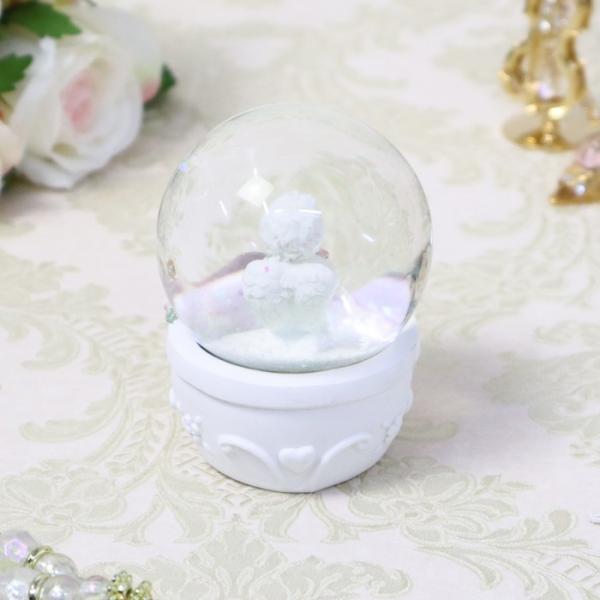天使の置物 スノードームエンジェル エレガント 登場大人気アイテム ローズ ピンク ホワイト エンゼル バラ ハート 輸入雑貨 エンジェル Reqsc 504