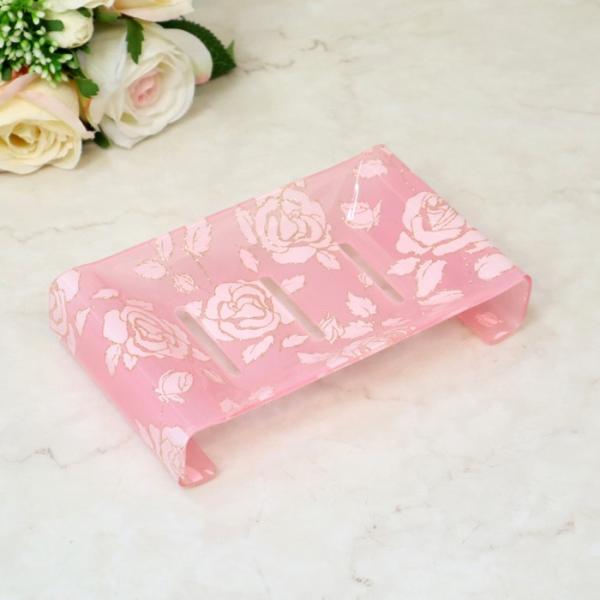 ソープディッシュ スウィートピンクローズ バラ ローズ エレガント バス グッズ ピンク プレゼント おしゃれ かわいい 石けんケース