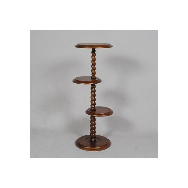 アンティークオーク 3段花台 ブラウン アンティーク クラシック オーク