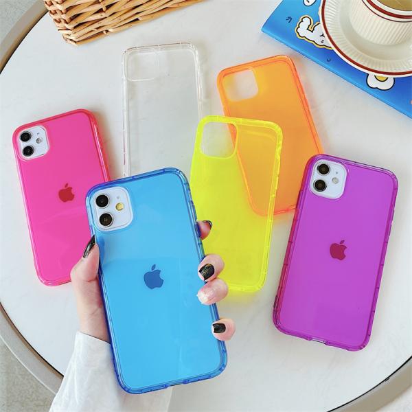 iphone ケース iPhone14 promax ケース iPhone13 mini ケース iPhone12 pro ケース アイフォン 11ケース 蛍光 蛍光カラー イエロー オレンジ ピンク