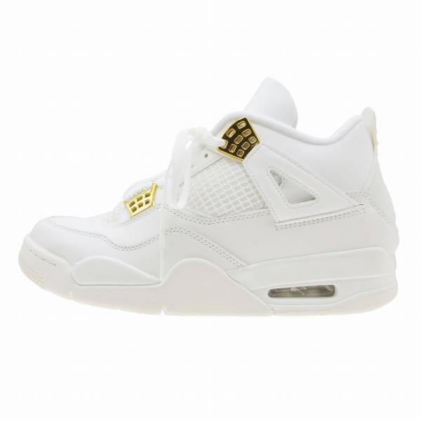 ナイキ ウィメンズ エア ジョーダン 4 レトロ セイル メタリックゴールド AQ9129-170 WMNS AIR JORDAN 4 RETRO 27.5cm 【中古】