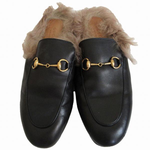 GUCCI（グッチ） プリンスタウン ファー ビットローファー シューズ