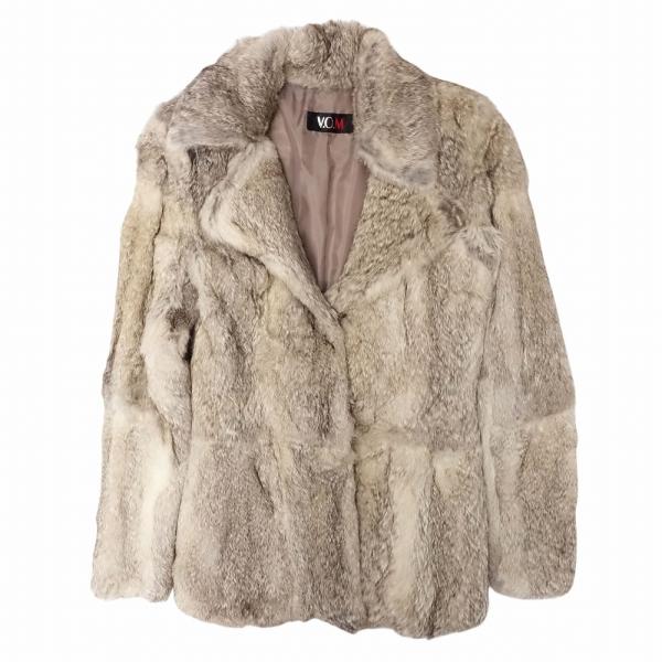 V.O.M ラビット ファー 毛皮 コート ジャケット ショート丈 リアル