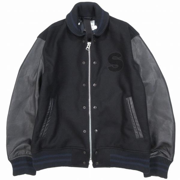sacai 23aw Sacai サカイ スタジャン メルトン バーシティ
