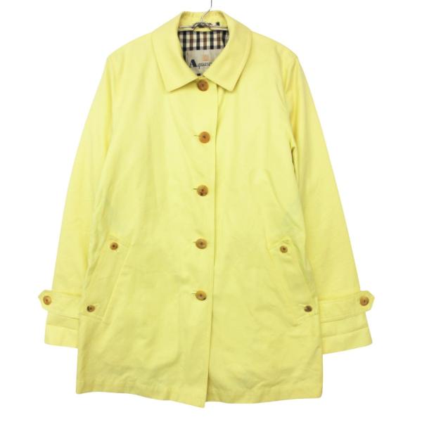 Aquascutum アクアスキュータム ステンカラーコート クラブチェック背抜き裏地 スプリング