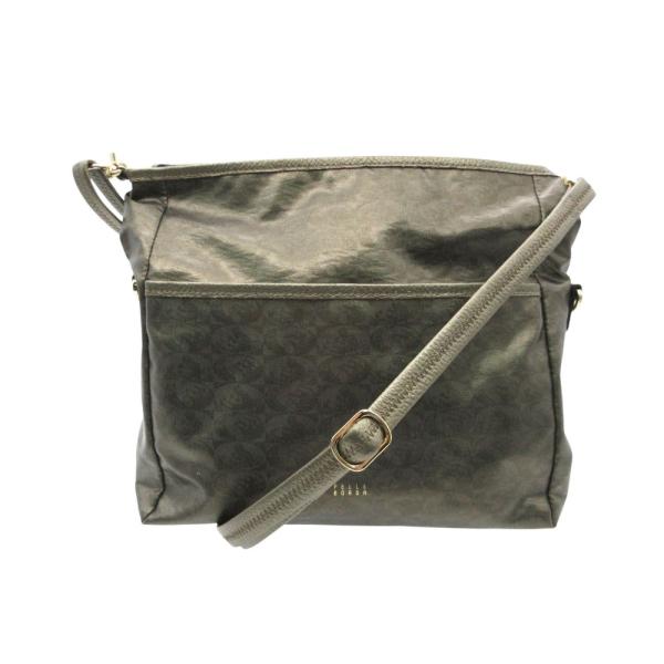 PELLE BORSA ペレボルサ ショルダーバッグ 総柄 PVC レザー 斜め掛け クロスボディ ゴールド