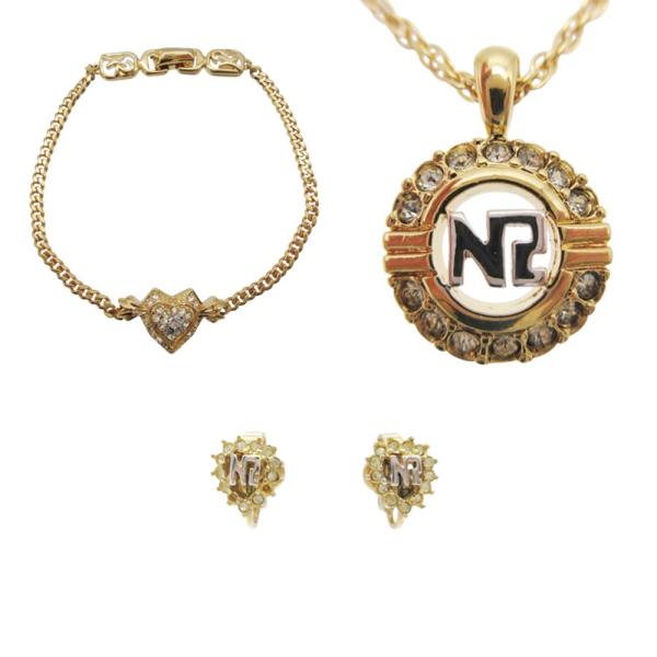 NINA RICCI ニナリッチ アクセサリー NR ロゴ ストーン装飾 イヤリング ブレスレット ネックレス