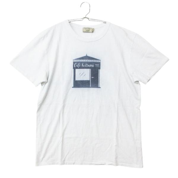MAISON KITSUNE メゾンキツネ 半袖Ｔシャツ カフェキツネ プリント トップス リブ 切替