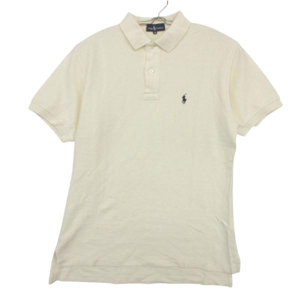 RALPH LAUREN ラルフローレン ポロシャツ コットン100％ 半袖 オフホワイト M メンズ 【中古】
