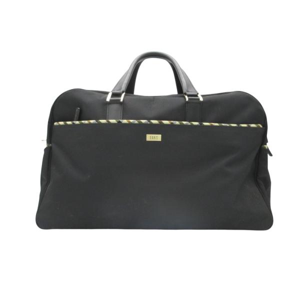 DAKS ダックス ボストンバッグ ハウスチェック柄 ナイロン ブラック メンズ レディース 【中古】