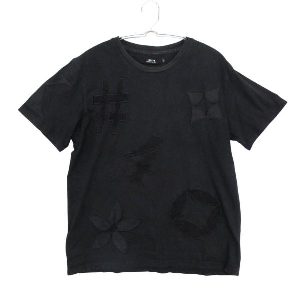 luxe r urban style c&t4 ラグジュ 半袖Ｔシャツ トップス コットン ロゴ クルーネック ブラック L