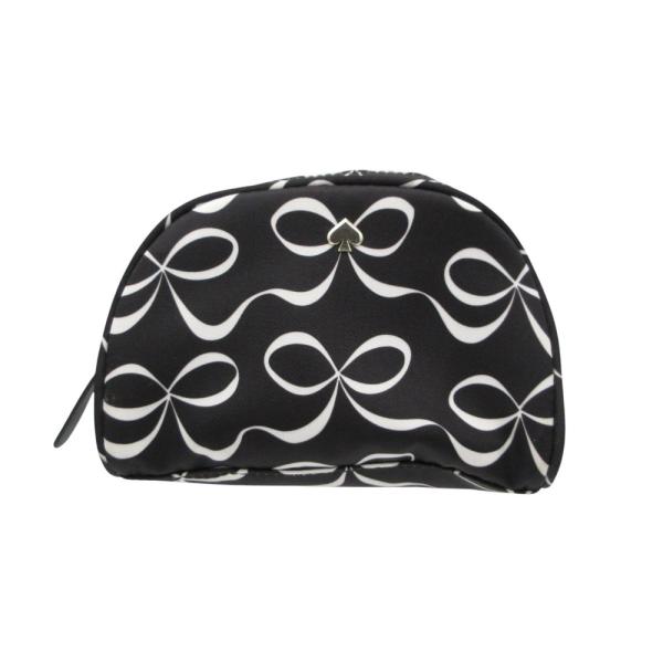 Kate Spade ケイトスペード 化粧ポーチ WLR00203 コスメポーチ リボン柄 ブラック レディース