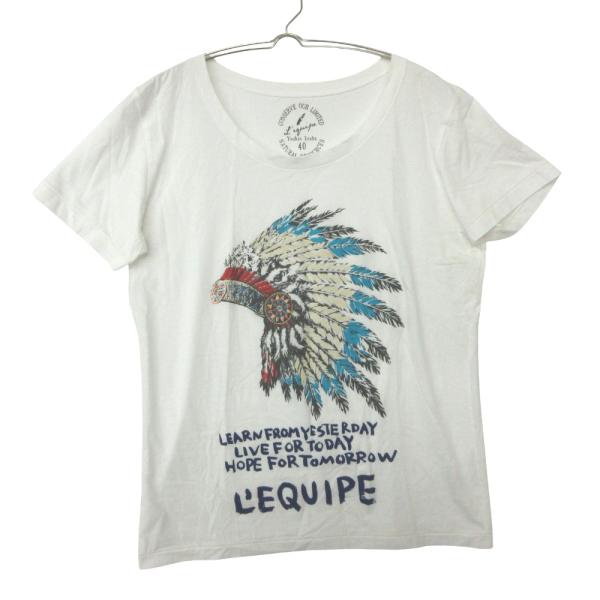 yoshie inaba ヨシエイナバ 半袖Ｔシャツ インディアンプリント Tシャツ 半袖 トップス