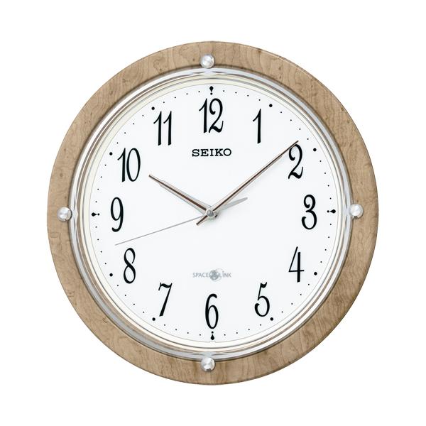 SEIKO スペースリンク 衛星電波クロック プラスチック枠 木目 アナログ
