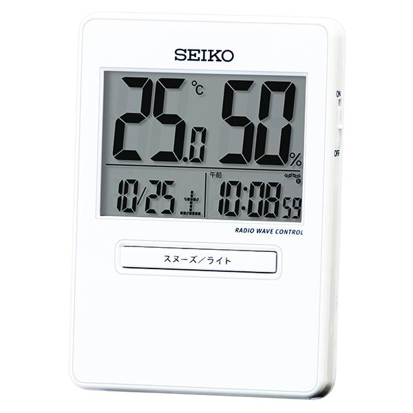 他サイト： SEIKO 電波 デジタル 目覚まし時計 温湿度メイン表示 SQ797Wの商品画像