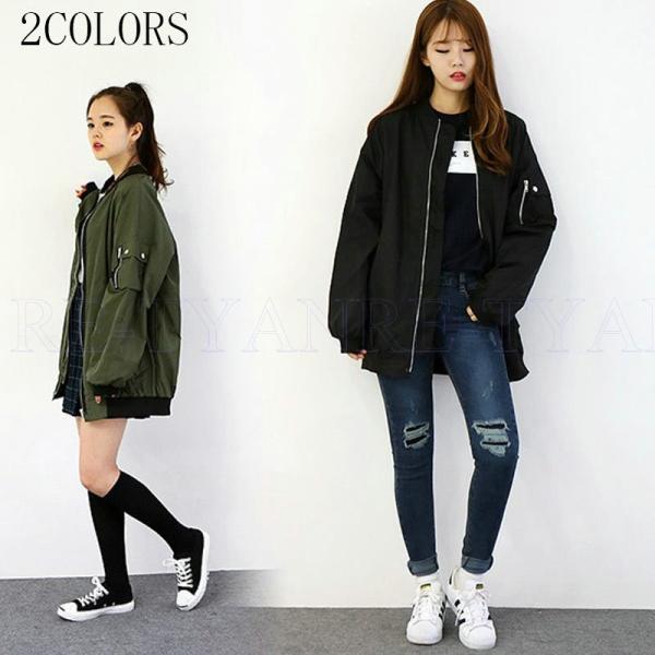 ブルゾン レディース カーキ 黒 オーバーサイズ 大きいサイズ ミリタリー ジャケット アウター 秋 ファッション 18新作 Cq レーちゃん 通販 Yahoo ショッピング
