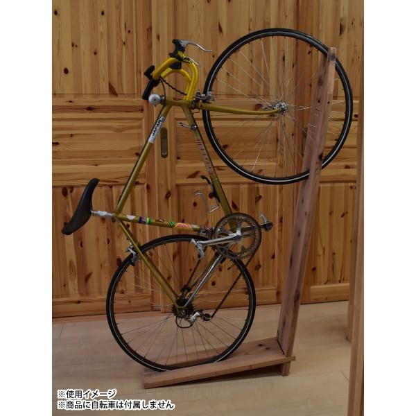 すべて木製 自転車ラック 輪 清白 室内用 はめ込み式 金具ナシ 無垢板 